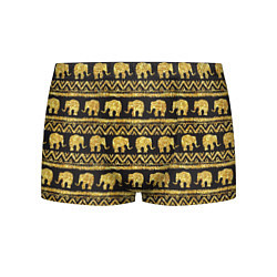 Трусы-боксеры мужские Золотые слоны, цвет: 3D-принт