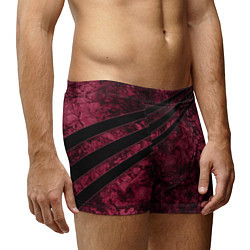 Трусы-боксеры мужские Мраморный бордовый текстурированный узор, цвет: 3D-принт — фото 2