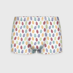 Трусы-боксеры мужские Пасхальные яйца Паттерн на белом фоне, цвет: 3D-принт