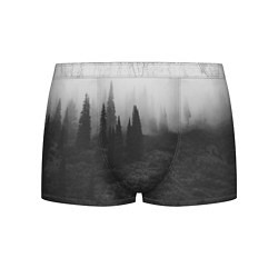 Трусы-боксеры мужские Туманный лес - туман, цвет: 3D-принт