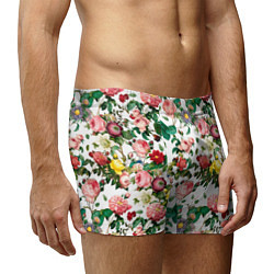 Трусы-боксеры мужские Узор из летних роз Summer Roses Pattern, цвет: 3D-принт — фото 2