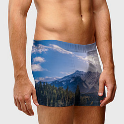 Трусы-боксеры мужские Горы Лес Солнце, цвет: 3D-принт — фото 2