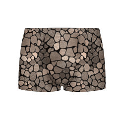 Трусы-боксеры мужские Черно-коричневая текстура камня, цвет: 3D-принт