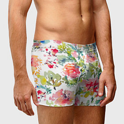Трусы-боксеры мужские Floral pattern Watercolour Summer, цвет: 3D-принт — фото 2