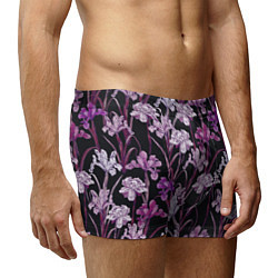 Трусы-боксеры мужские Цветы Фиолетовые Ирисы, цвет: 3D-принт — фото 2