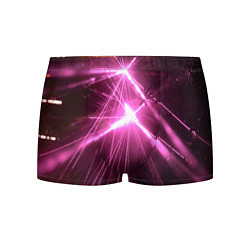 Трусы-боксеры мужские Неоновые лазеры во тьме - Розовый, цвет: 3D-принт