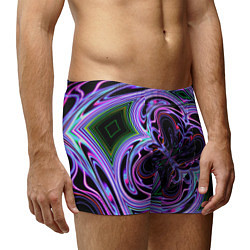 Трусы-боксеры мужские Неоновые узоры и фигуры - Фиолетовый, цвет: 3D-принт — фото 2