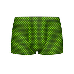 Трусы-боксеры мужские Зеленый узоры крестиком, цвет: 3D-принт