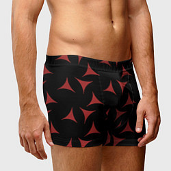 Трусы-боксеры мужские Red Stars - Красные треугольные объекты в чёрном п, цвет: 3D-принт — фото 2