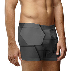 Трусы-боксеры мужские Черные геометрические фигуры в трехмерном простран, цвет: 3D-принт — фото 2