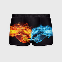 Трусы-боксеры мужские Вода и огонь - два кулака Brofist, цвет: 3D-принт