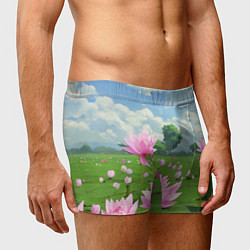 Трусы-боксеры мужские Вид на лотосы аниме, цвет: 3D-принт — фото 2