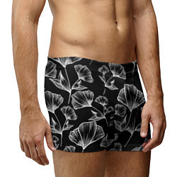 Трусы-боксеры мужские Графичные цветы на черном фоне, цвет: 3D-принт — фото 2