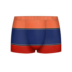 Трусы-боксеры мужские Combined pattern striped orange red blue, цвет: 3D-принт