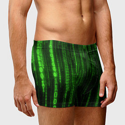Трусы-боксеры мужские Двоичный код зеленый, цвет: 3D-принт — фото 2