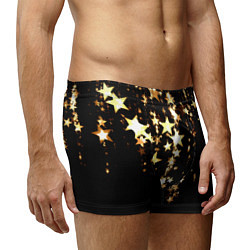 Трусы-боксеры мужские Золотые праздничные звезды, цвет: 3D-принт — фото 2