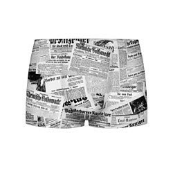 Трусы-боксеры мужские Газетный коллаж, цвет: 3D-принт