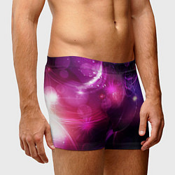 Трусы-боксеры мужские Фиолетовые неоновые блики, цвет: 3D-принт — фото 2