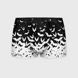 Трусы-боксеры мужские Black and white bat pattern, цвет: 3D-принт