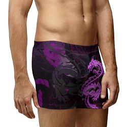 Трусы-боксеры мужские Неоновый дракон purple dragon, цвет: 3D-принт — фото 2