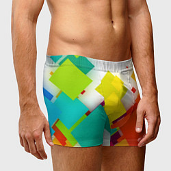 Трусы-боксеры мужские Цветные геометрические квадраты, цвет: 3D-принт — фото 2