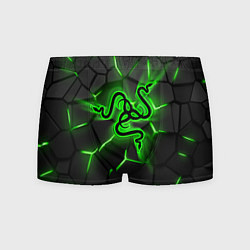 Трусы-боксеры мужские Razer neon logo, цвет: 3D-принт