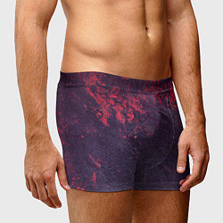 Трусы-боксеры мужские Наскальная чёрная текстура с красными брызгами, цвет: 3D-принт — фото 2