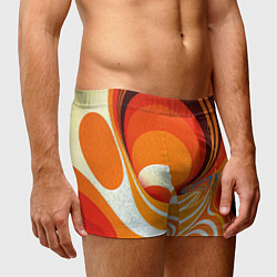 Трусы-боксеры мужские Текучая краская в ярких оранжевых цветах, цвет: 3D-принт — фото 2