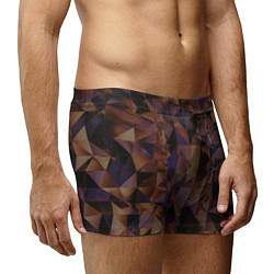 Трусы-боксеры мужские Стеклянная тёмная геометрическая текстура, цвет: 3D-принт — фото 2