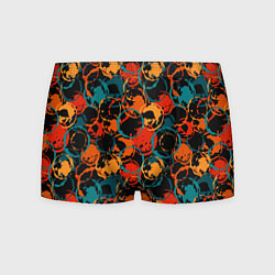 Трусы-боксеры мужские Живописные пятна на черном фоне, цвет: 3D-принт