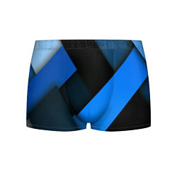 Трусы-боксеры мужские Геометрия синие полосы, цвет: 3D-принт