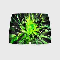 Трусы-боксеры мужские Fractal green explosion, цвет: 3D-принт