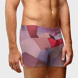 Трусы-боксеры мужские Розовое абстрактное множество кубов, цвет: 3D-принт — фото 2