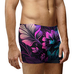 Трусы-боксеры мужские Неоновый цветок, цвет: 3D-принт — фото 2