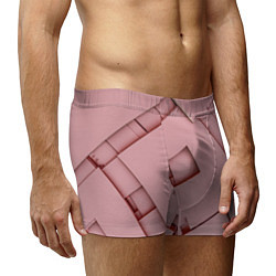 Трусы-боксеры мужские Розовые абстрактные перемешанные фигуры, цвет: 3D-принт — фото 2