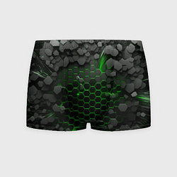 Трусы-боксеры мужские Взрыв зеленых плит, цвет: 3D-принт