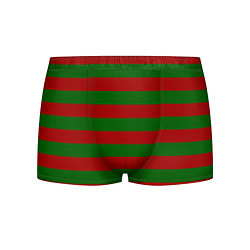 Трусы-боксеры мужские Красно-зеленые полоски, цвет: 3D-принт