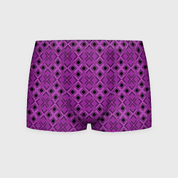 Трусы-боксеры мужские Геометрический узор в пурпурных и лиловых тонах, цвет: 3D-принт