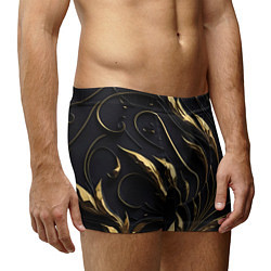 Трусы-боксеры мужские Золотой орнамент на черном, цвет: 3D-принт — фото 2