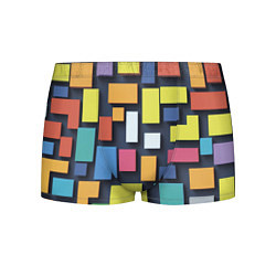 Трусы-боксеры мужские Тетрис цветные кубики, цвет: 3D-принт