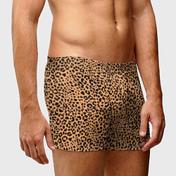 Трусы-боксеры мужские Оранжевое леопардовое поле, цвет: 3D-принт — фото 2