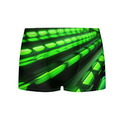 Трусы-боксеры мужские Green neon abstract, цвет: 3D-принт