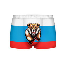 Мужские трусы Российский флаг и медведь