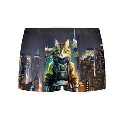 Трусы-боксеры мужские Cool cat in New York city at night, цвет: 3D-принт