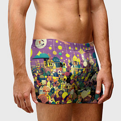 Трусы-боксеры мужские Праздничный город, цвет: 3D-принт — фото 2