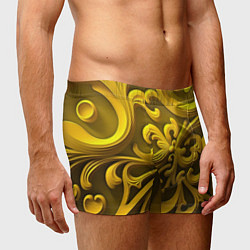 Трусы-боксеры мужские Желтый объемный узор, цвет: 3D-принт — фото 2