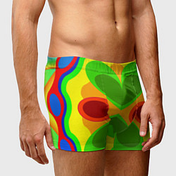 Трусы-боксеры мужские Цветные плавные фигуры, цвет: 3D-принт — фото 2