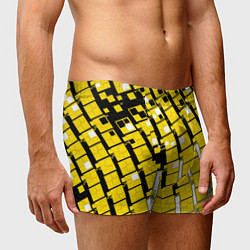Трусы-боксеры мужские Киберпанк квадраты жёлтые, цвет: 3D-принт — фото 2