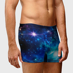 Трусы-боксеры мужские Звёздный космос чёрно-синий, цвет: 3D-принт — фото 2