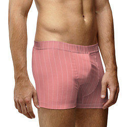 Трусы-боксеры мужские Благородный розовый полосатый, цвет: 3D-принт — фото 2
